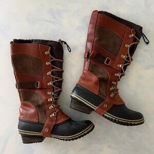 Sorel Conquest Carly Water Proof Winter Boots Size 10